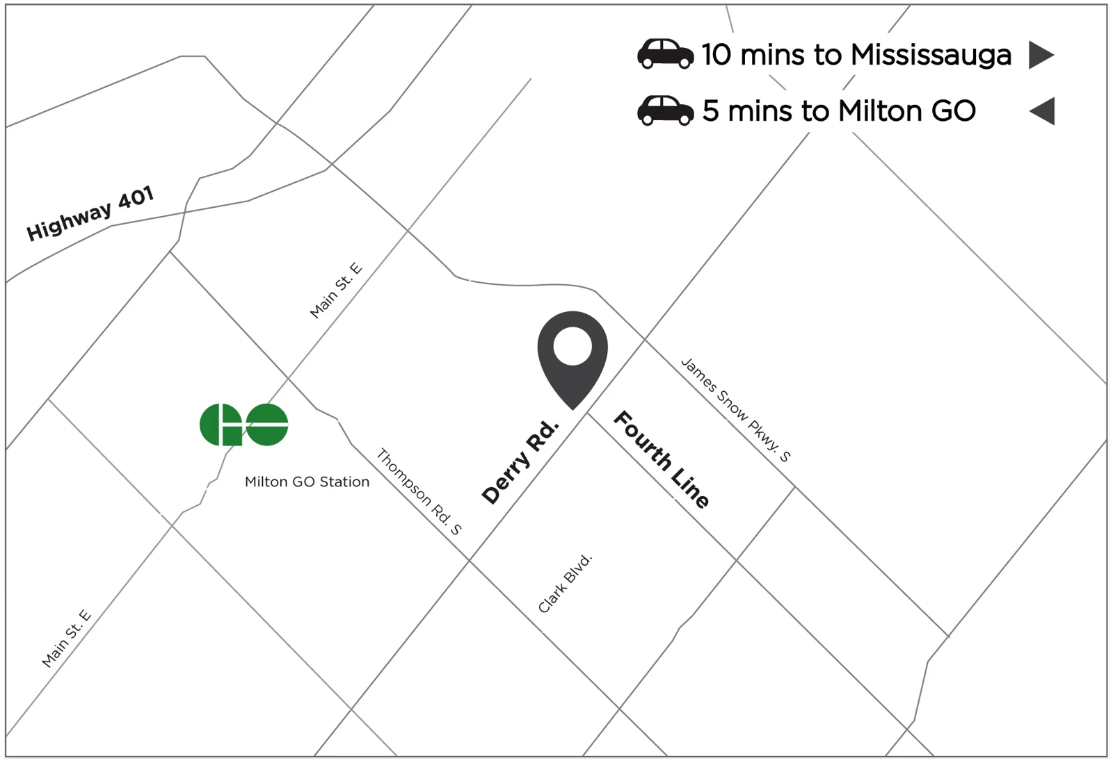 Creekview Collective presentation centre map at 9755 Derry Road West in Milton