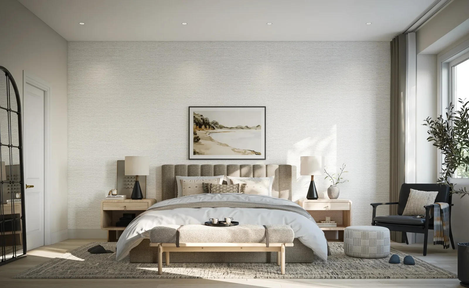 Creekview Collective primary bedroom rendering