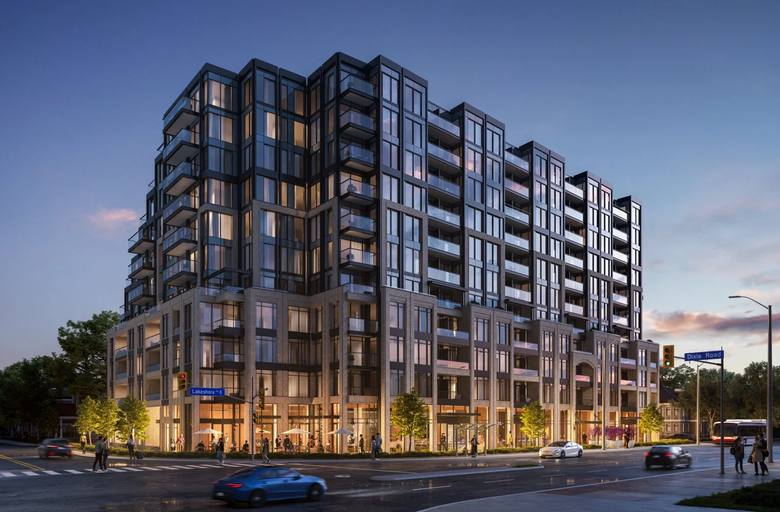 Exhale Residences exterior rendering on Lakeshore Road East