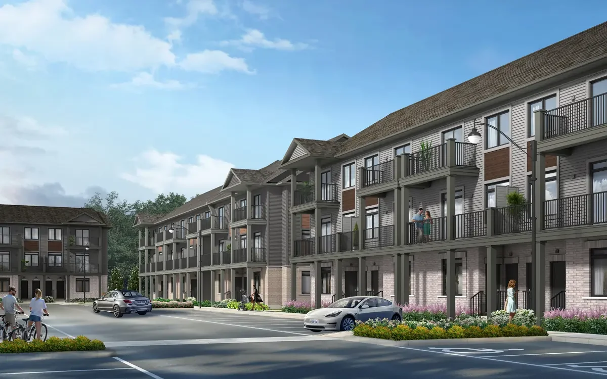 NOMI urban townhome streetscape rendering