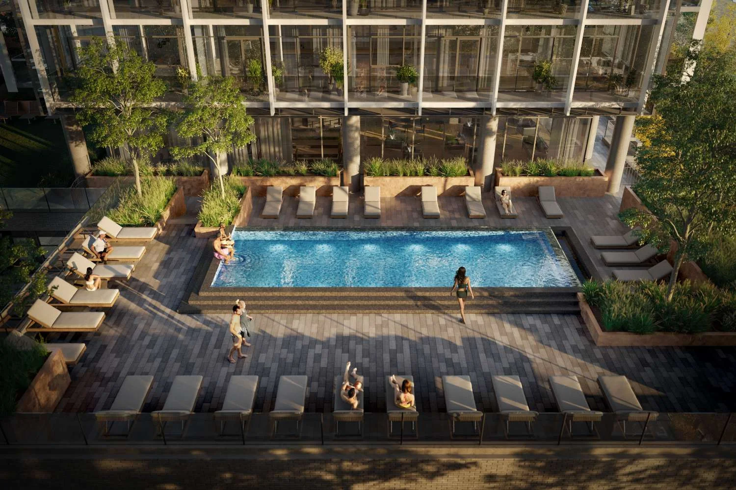 Pickering City Centre rooftop pool rendering