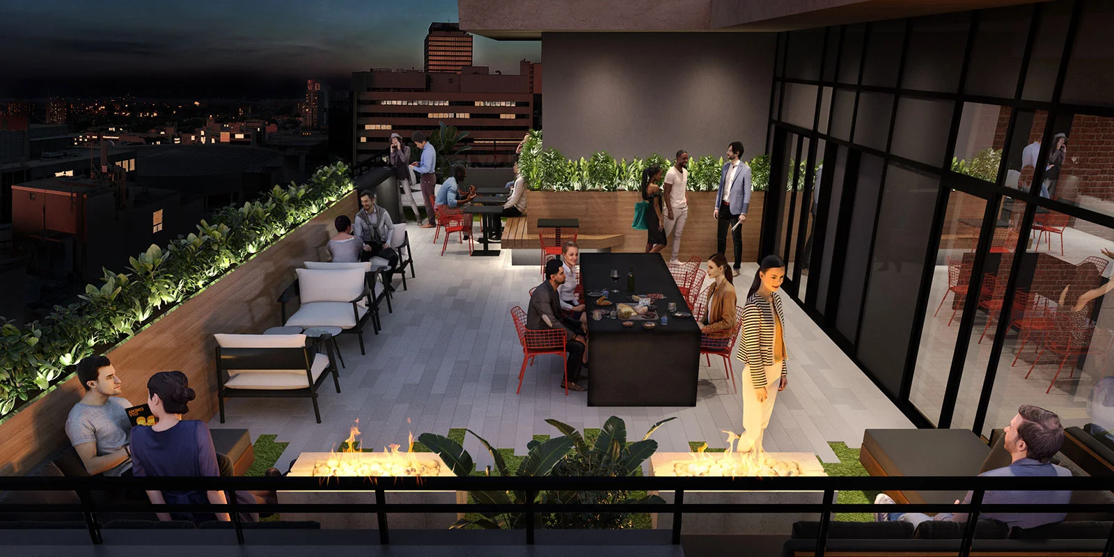 Radio Arts rooftop social terrace rendering