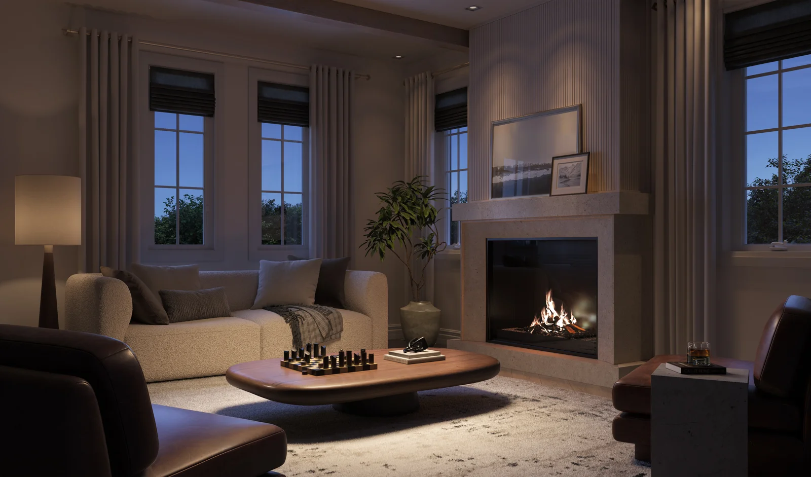 Riverview great room rendering
