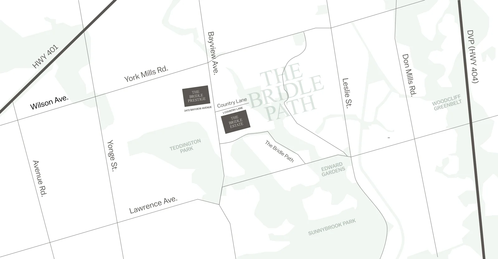 Official Bridle Path area map marking The Bridle Estate and The Bridle Prestige