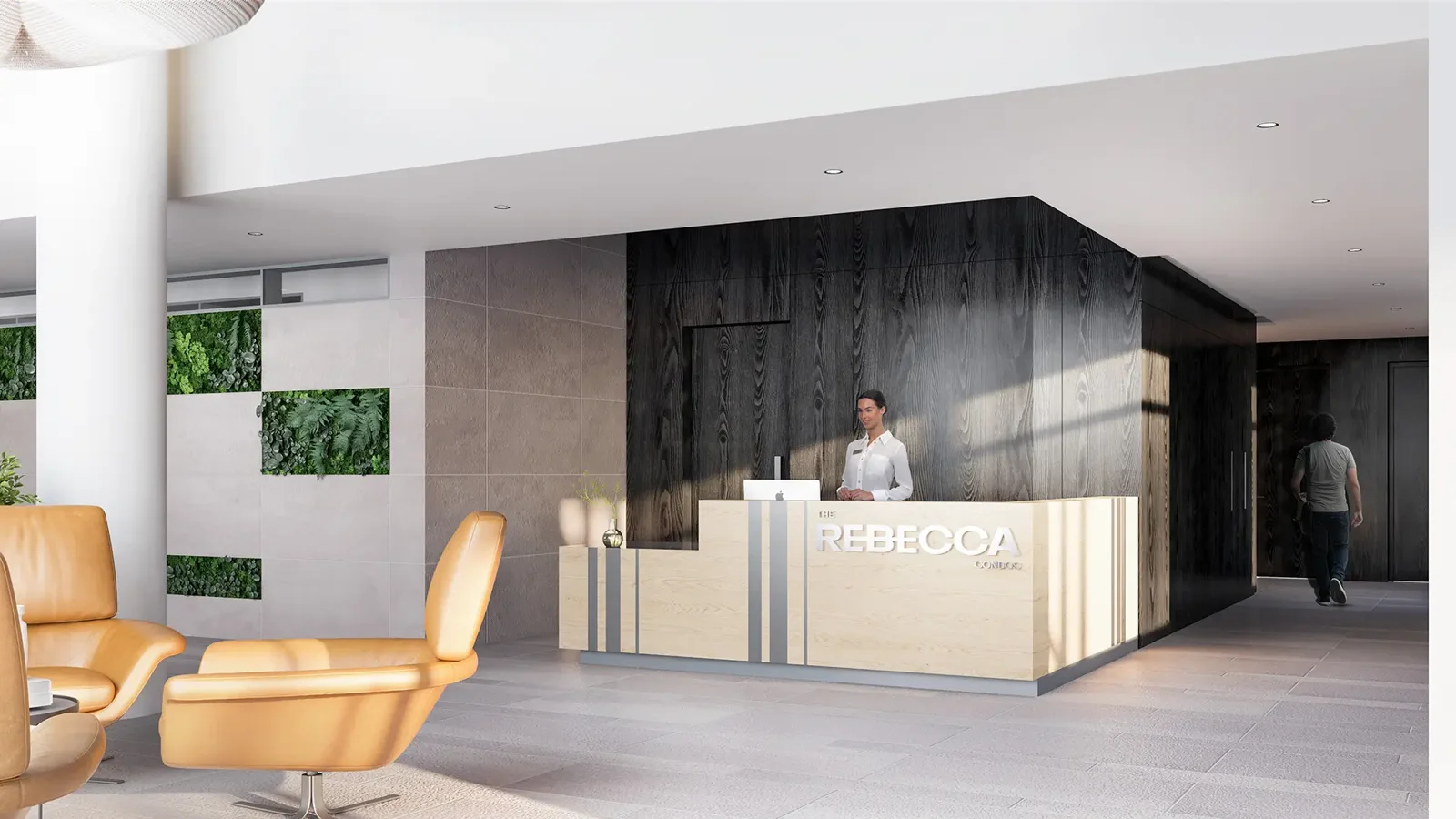 The Rebecca lobby and reception rendering