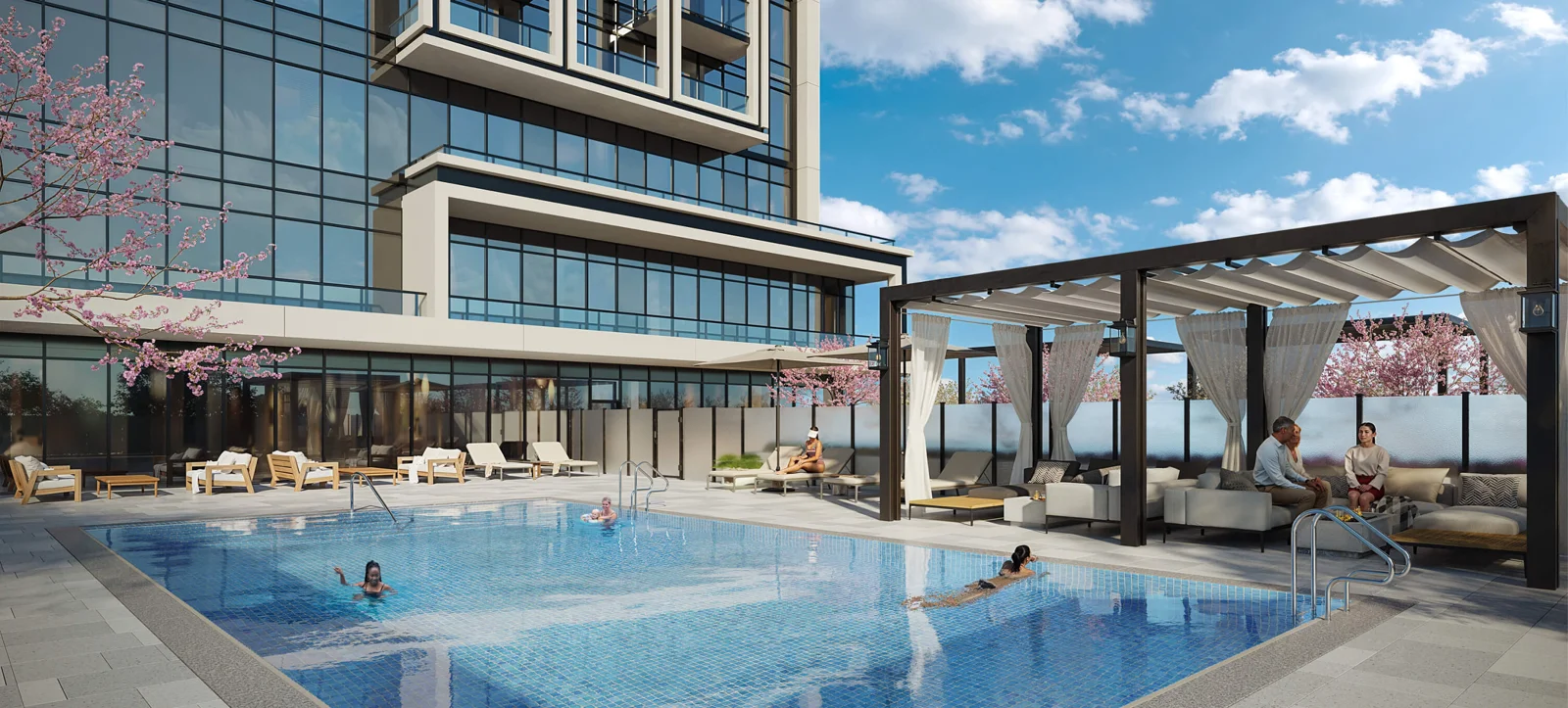 The Wilde outdoor pool and terrace rendering