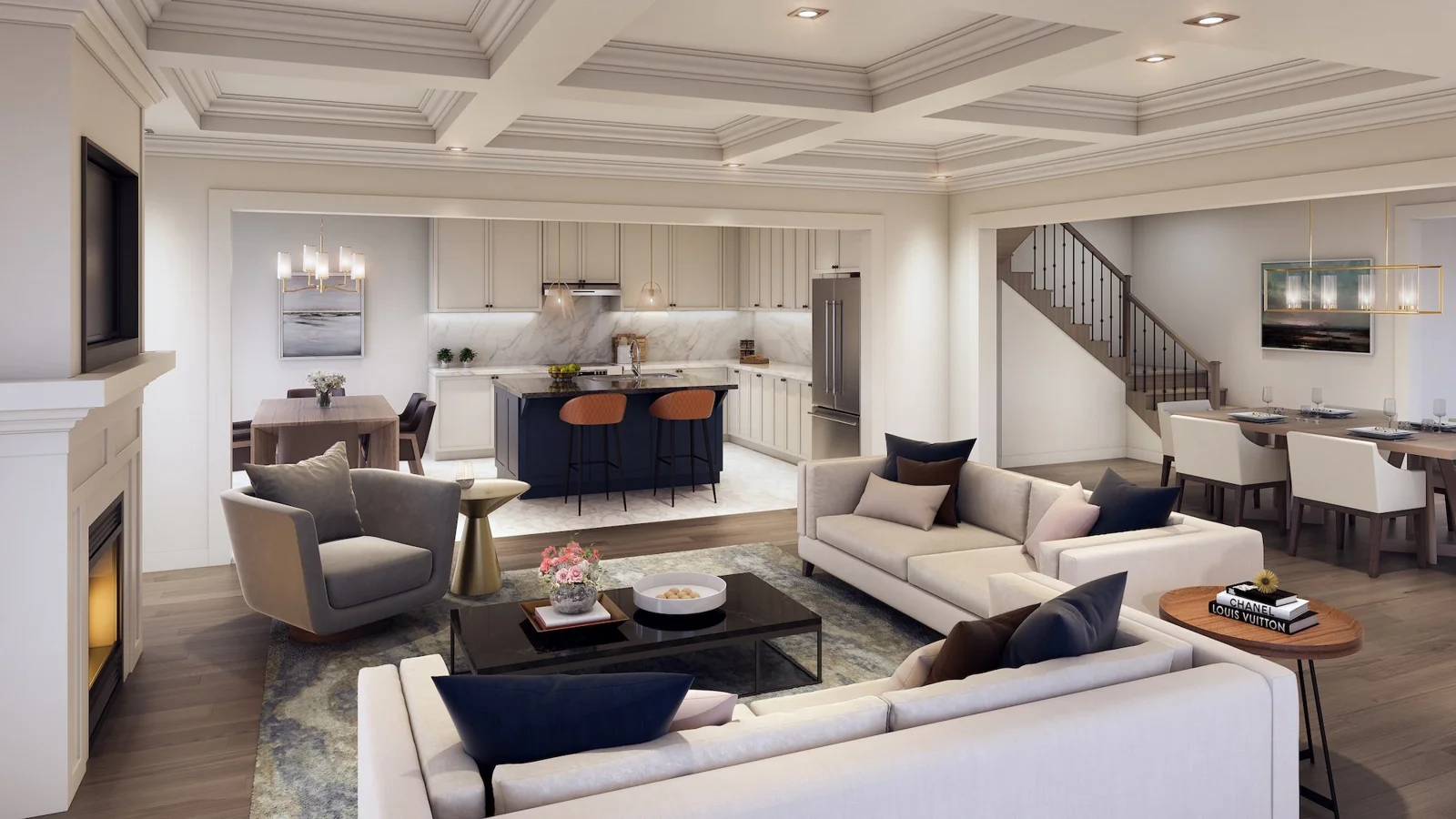 Caledon Trails open-plan great room rendering